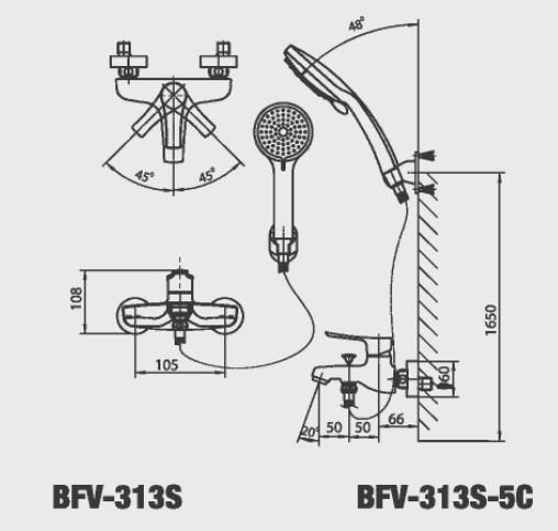 Vòi sen tắm nóng lạnh Inax BFV-4103S