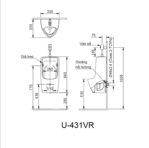 Bồn tiểu nam Inax U-431VR