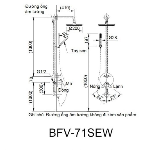 Sen tắm nóng lạnh âm tường Inax BFV-71SEW