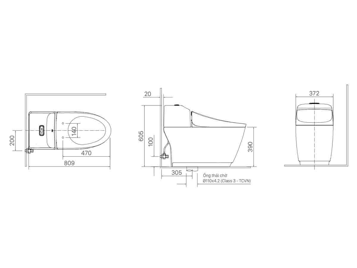 Bồn cầu 1 khối INAX AC-1032VN/BW1