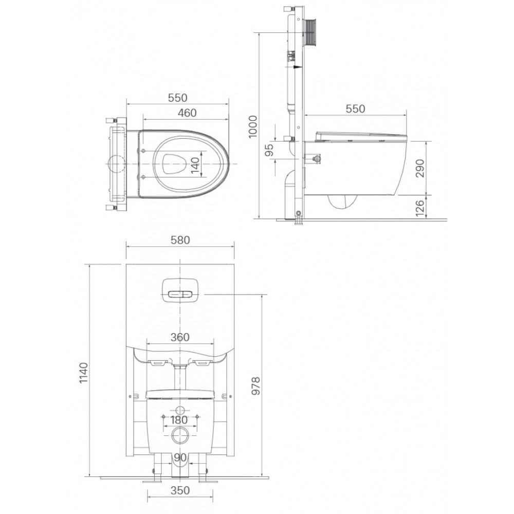 Bồn cầu treo tường INAX AC-952VN/BW1