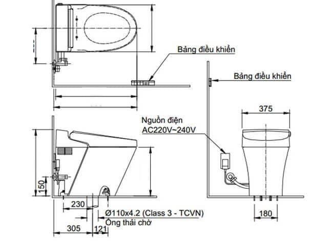 Bồn cầu cảm ứng INAX SATIS G AC-G216VN